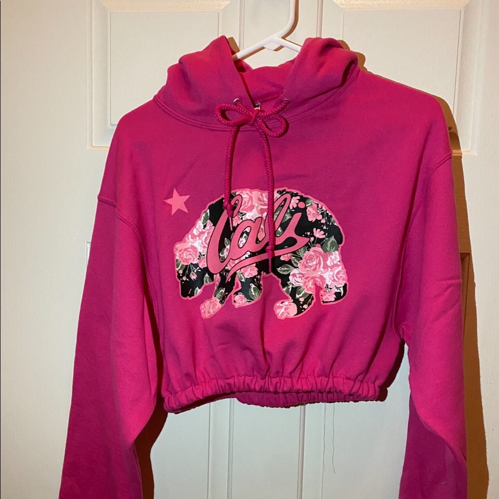 Homemade drawstring cropped Cali hoodie
